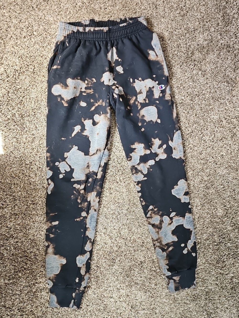 Champion Womens Sz Small Jogger Sweats. Black Tie Dye